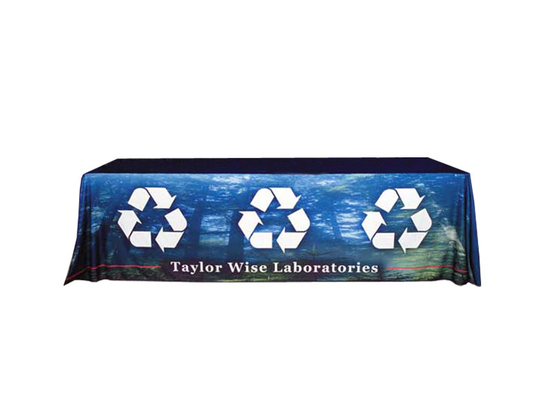 Solid Color Twill 8ft Table Throw with Full Front Dye Sublimation Image - Photo style images possible on front of throw